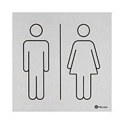 Дверная табличка Merida Мужской и женский туалет 150х150мм, алюминий, GSM005.R