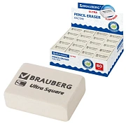 Ластик BRAUBERG 'Ultra Square', 26х18х8 мм, белый, натуральный каучук, 228707