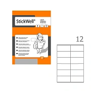 Этикетки самоклеящиеся Stickwell 11254, белые, 105x48мм, 1200шт