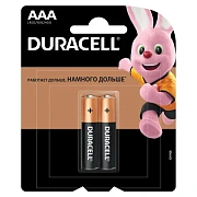 Батарейки DURACELL Basic, AAA (LR03, 24А), алкалиновые, КОМПЛЕКТ 2 шт., в блистере (отрывной блок)