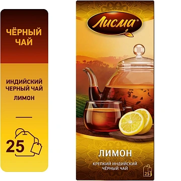 Чай Лисма Крепкий, черный, 25 пакетиков