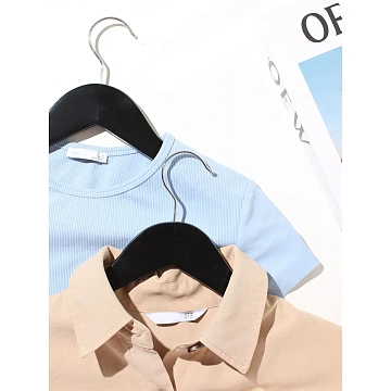 Вешалка-плечики WW_LH001-B/F6612NM-B3 дерев,перек,плос,р48-50 черн УП3шт