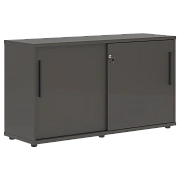 Шкаф низкий с дверьми купе ELC 1343 Мокко/Черный/Мокко 1346х430х750 EDIS