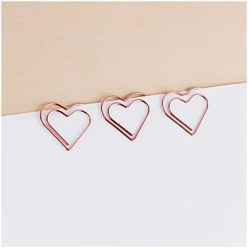 Скрепки фигурные 27мм, MESHU 'Hearts', 6шт., пакет с европодвесом