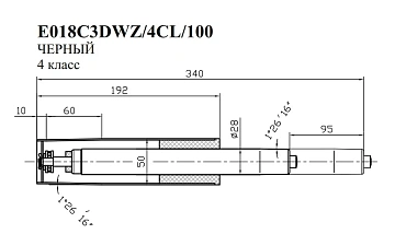 Газлифт Бюрократ E018 E018C3DWZ/4CL/100 черный для офис.кресла металл