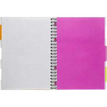 Бизнес-тетрадь 140л,кл,А4,SPIRAL BOOK Серый,евроспир,обл.пласт,раздел.84103