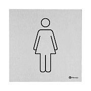Дверная табличка Merida Женский туалет GSM007.R, 150х150мм, металл
