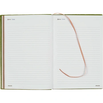 Ежедневник недатированный зеленый, А5, 140x200, 136 л, ATTACHE