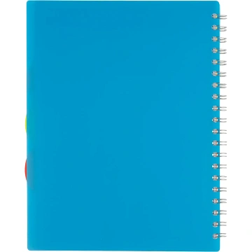 Бизнес-тетрадь AttacheА4,100л,кл,спир,обл.пластик,с разделителями,голубой