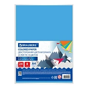 Цветная бумага А4 ТОНИРОВАННАЯ В МАССЕ, 24 листа 8 цветов (4 пастель + 4 интенсив), BRAUBERG, 200х29