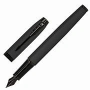 Ручка перьевая PARKER 'IM Achromatic Black BT', черный матовый, нержавеющая сталь, синяя, 2127741