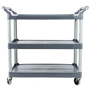 Тележка сервисная Rubbermaid X-Tra 3 яруса, открытая, серая, 1814568