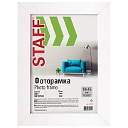 Рамка 10х15 см, небьющаяся, STAFF 'Grand', багет 18 мм, белая, МДФ, 391208