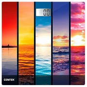 Весы напольные CENTEK CT-2421 'Закат', электронные, вес до 180 кг, квадрат, стекло, с рисунком, CT-2