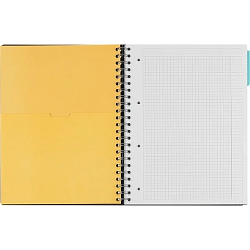 Бизнес-тетрадь SMARTBOOK А4 120л. клетка,спир,микроп,разд,карм,сер-бирюз