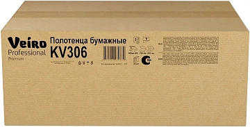 Бумажные полотенца Veiro Professional Premium KV306, листовые, белые, V укладка, 200шт, 2 слоя