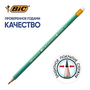 Карандаш чернографитный BIC, 1 шт., 'Evolution', HB, с ластиком, корпус зеленый, 8803323