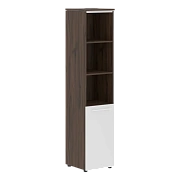 Шкаф колонка с глухой малой дверью MHC 42.5 Белый/Дуб Денвер темный 429х423х1956 MORRIS TREND