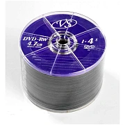 Диски DVD-RW VS 4,7 Gb 4x Bulk (термоусадка без шпиля), КОМПЛЕКТ 50 шт., VSDVDRWB5001