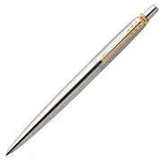 Ручка гелевая PARKER 'Jotter Stainless Steel GT', корпус серебристый, позолоченные детали, черная, 2020647