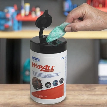Протирочный материал Kimberly-Clark WypAll, 7772, в рулоне с центральной вытяжкой, в тубе, 50 листов, зеленый