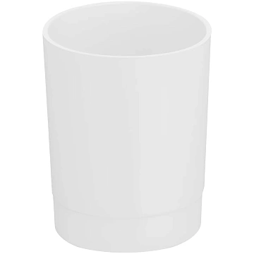 Подставка-стакан СТАММ 'Лидер', пластиковая, круглая, белая