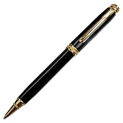 Ручка подарочная шариковая GALANT 'Black', корпус черный, золотистые детали, пишущий узел 0,7 мм, синяя, 140405