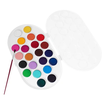 Акварель JOVI, 22 цвета, большие кюветы, с кистью, пластик