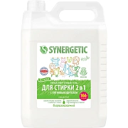 Гель для стирки с пятновыводителем для всех видов тканей 5 л SYNERGETIC '2 в 1', гипоаллергенный, 109804