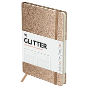Ежедневник недатированный, А6, 136л., твердый переплет, диз. картон, BG 'Glitter. Bronze', бронзовый