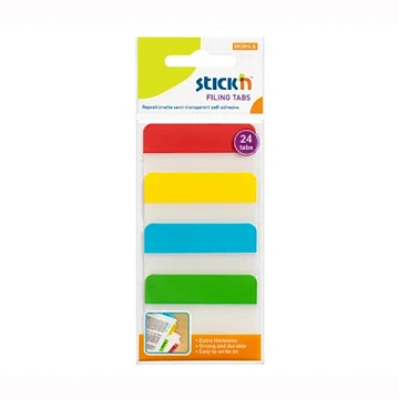 Клейкие закладки пластиковые Stick'n 38х51мм, 4цвета по 8 листов, с цветным краем
