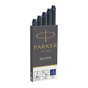 Картриджи чернильные PARKER 'Cartridge Quink', КОМПЛЕКТ 5 штук, синие, 1950384