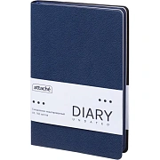 Ежедневник недатированный Attache А5, 160л, 138x213мм иск.кожа, темно-синий