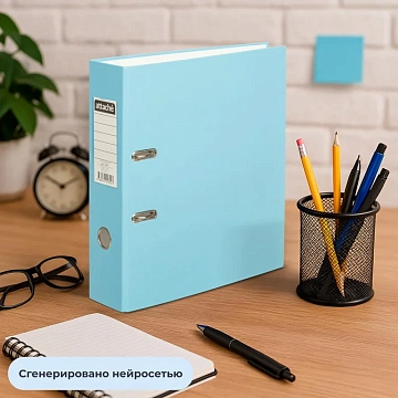 Папка-регистратор ,80 мм Attache Экономи, голубой, ПБП1,карм.кор