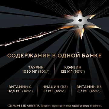 Энергетический напиток Ninja Star White Peach-Lychee, 450мл