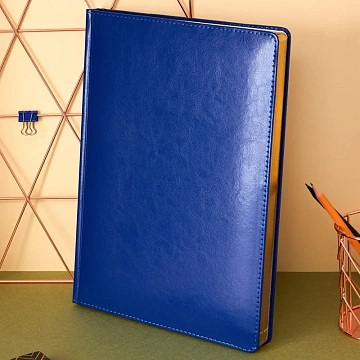 Ежедневник недатированный Attache А4 160л иск.кожа голубой(золотистый срез)