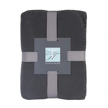 Плед Tessolo Home флисовый темно-серый 260г, 170 x 220см