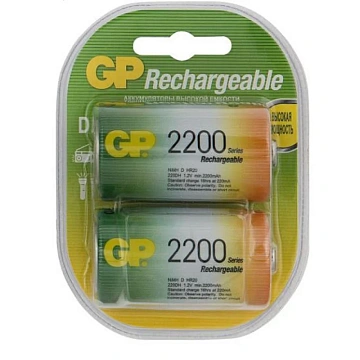 Аккумулятор GP 2200mAh D 220DH-2CR2 бл/2шт