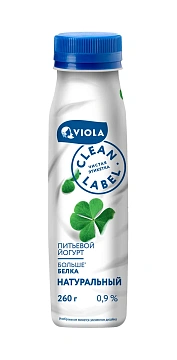 Йогурт питьевой Viola натуральный 0.9%, 260г