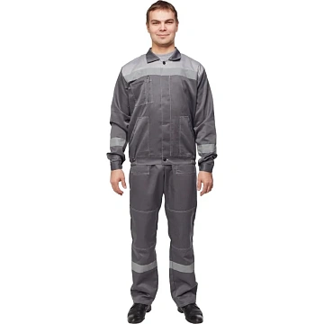 Костюм лет муж (куртка, пк) л22 т.сер./св.сер 128-132/194-200