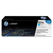 Картридж лазерный HP (CB381A) ColorLaserJet CP6015 и другие, №824A, голубой, оригинальный, ресурс 21000 страниц