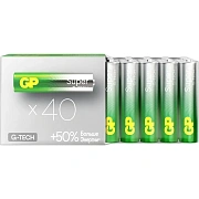 Батарейки КОМПЛЕКТ 40 шт., GP Super G-Tech AAA (LR03, 24А) алкалиновые, мизинчиковые, 24AA21-2CRSWC40