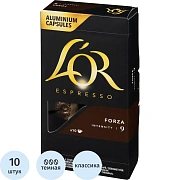 Кофе в алюминиевых капсулах L'OR 'Espresso Forza' для кофемашин Nespresso, 10 порций, ФРАНЦИЯ, 4028605