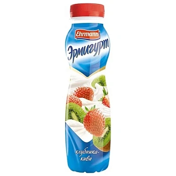 Йогурт питьевой Эрмигурт 1.2% клубника-киви, 290г