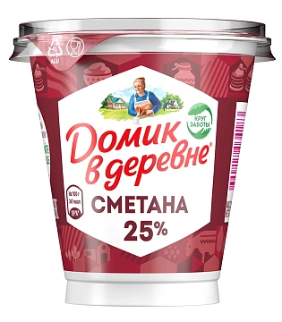 Сметана Домик в деревне 25%, 300г