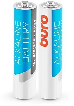 Батарейка Buro Alkaline AAA LR03, 2шт/уп