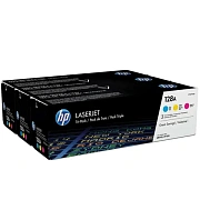 Картридж лазерный HP (CF371AM) LaserJet Pro CM1415/CP1525, №128A, оригинальный, КОМПЛЕКТ 3 цвета по