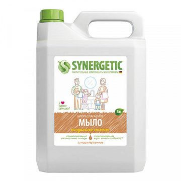 Мыло жидкое 5 л SYNERGETIC 'Миндальное молочко', гипоаллергенное, биоразлагаемое, 105506