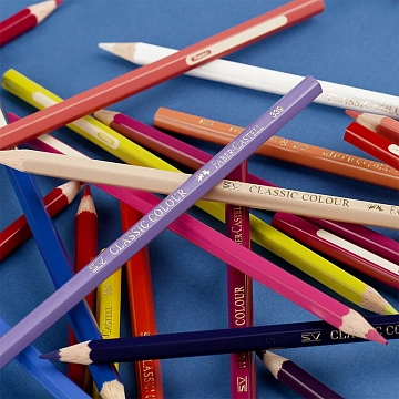 Карандаши цветные Faber-Castell, 60цв., заточен., картон. подставка, европодвес