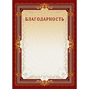 Благодарность А4-15/Б кор.рамка,без герба230г/кв.м10шт/уп